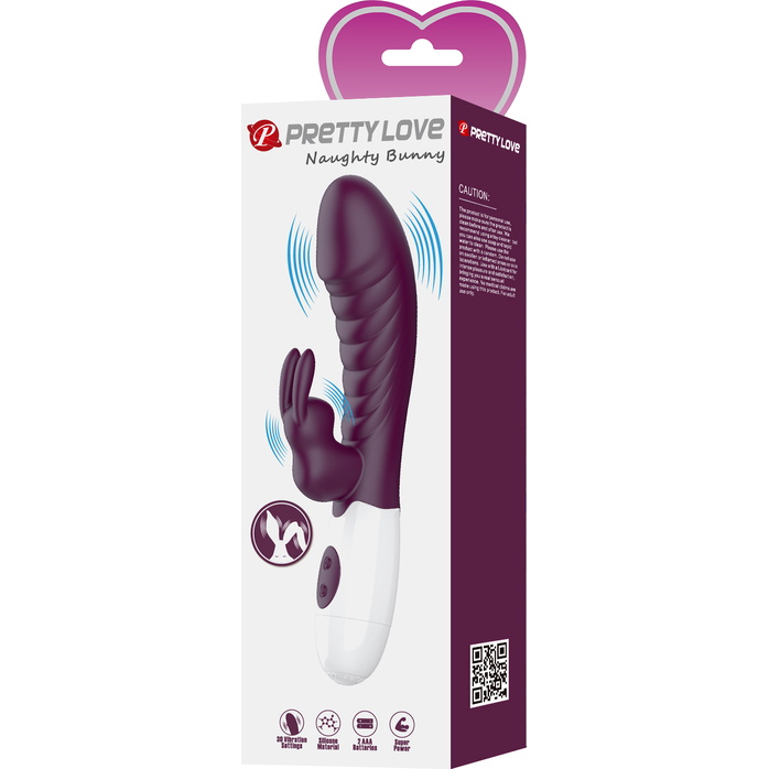 Фиолетовый вибратор-кролик Naughty Bunny - 19,8 см - Pretty Love. Фотография 11.