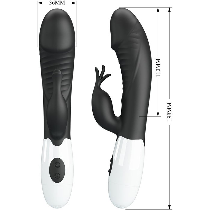 Черный вибратор-кролик Rasmussen - 19,8 см - Pretty Love. Фотография 9.