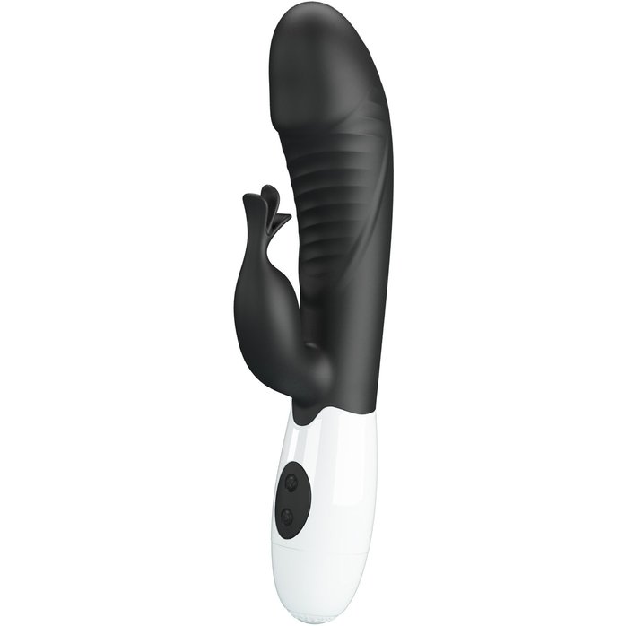 Черный вибратор-кролик Rasmussen - 19,8 см - Pretty Love