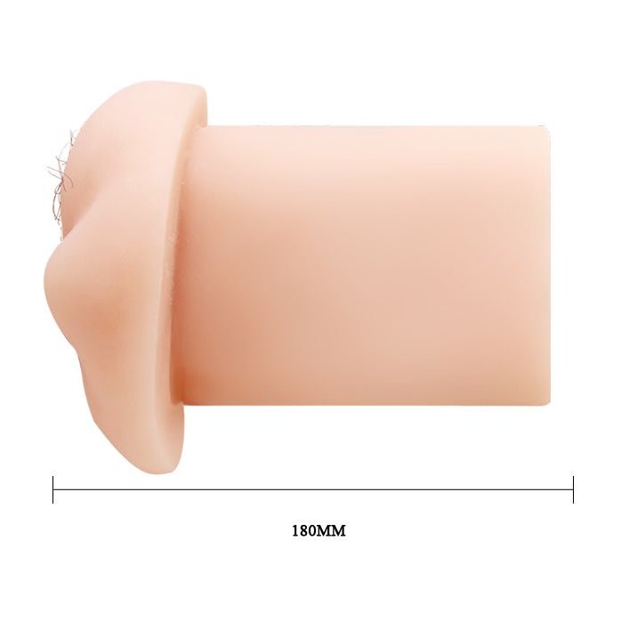 Телесный мастурбатор-вагина с оволосением и вибрацией. Фотография 3.