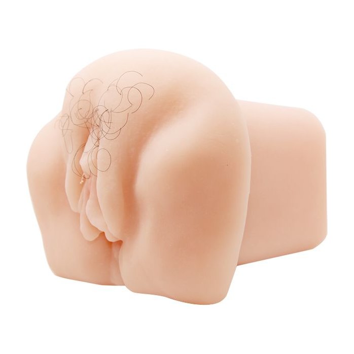Телесный мастурбатор-вагина с оволосением и вибрацией. Фотография 4.