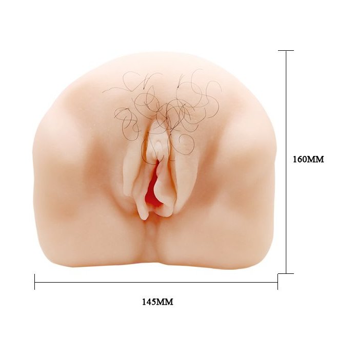 Телесный мастурбатор-вагина с оволосением и вибрацией. Фотография 6.