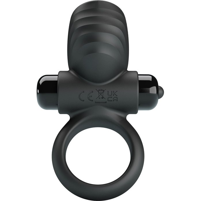 Черное эрекционное кольцо с вибрацией Adrien - Pretty Love. Фотография 5.