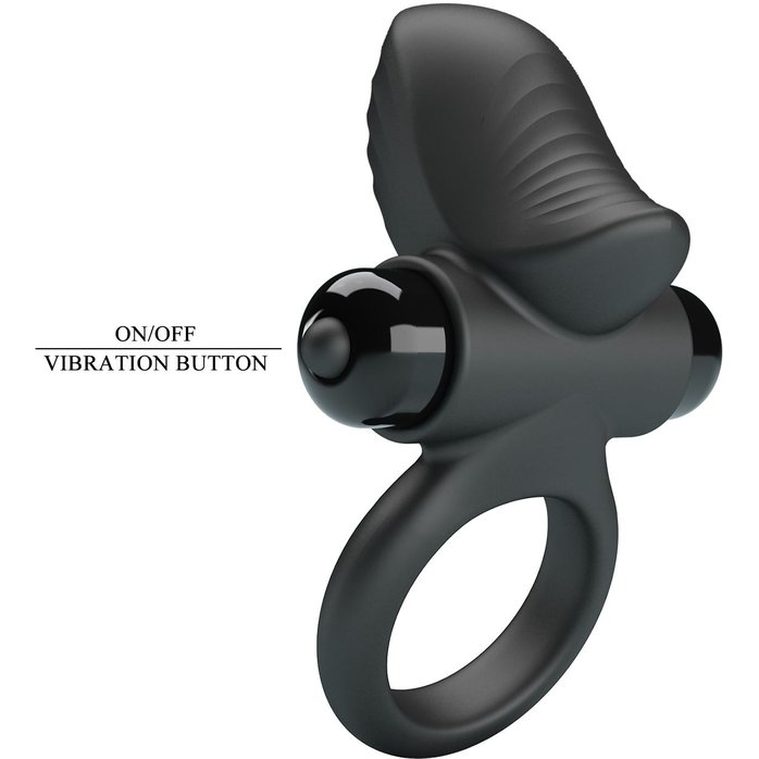 Черное эрекционное кольцо с вибрацией Adrien - Pretty Love. Фотография 10.