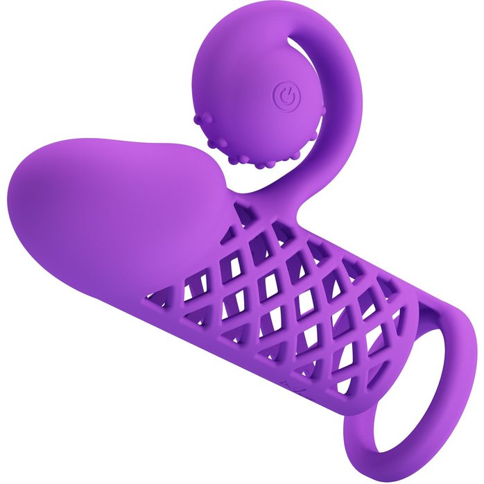 Фиолетовая вибронасадка с клиторальным отростком Harden. Фотография 6.