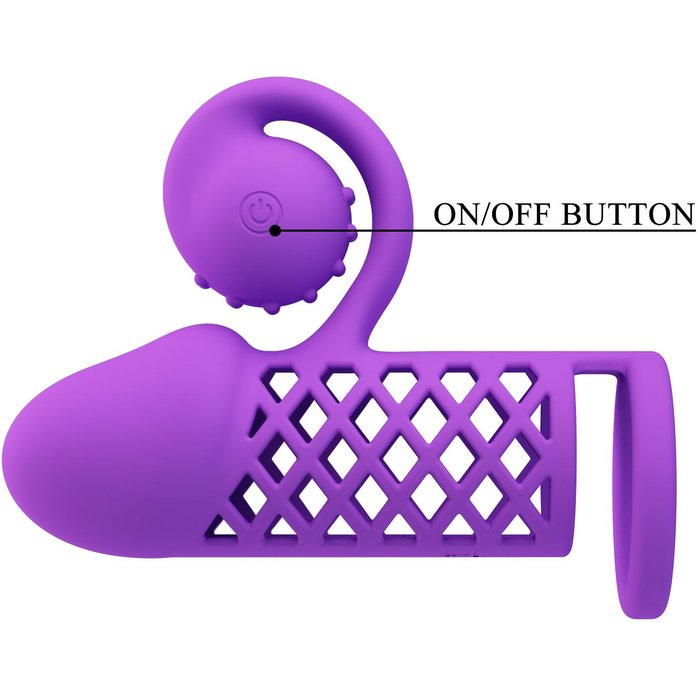 Фиолетовая вибронасадка с клиторальным отростком Harden. Фотография 7.