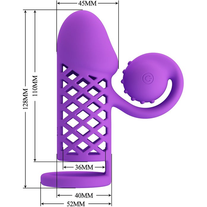 Фиолетовая вибронасадка с клиторальным отростком Harden. Фотография 9.