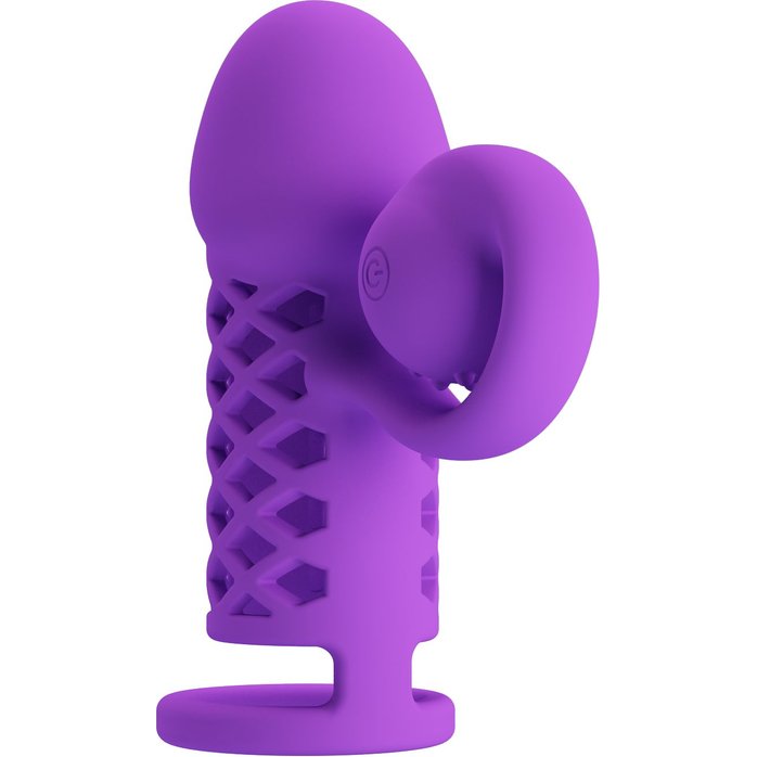 Фиолетовая вибронасадка с клиторальным отростком Harden