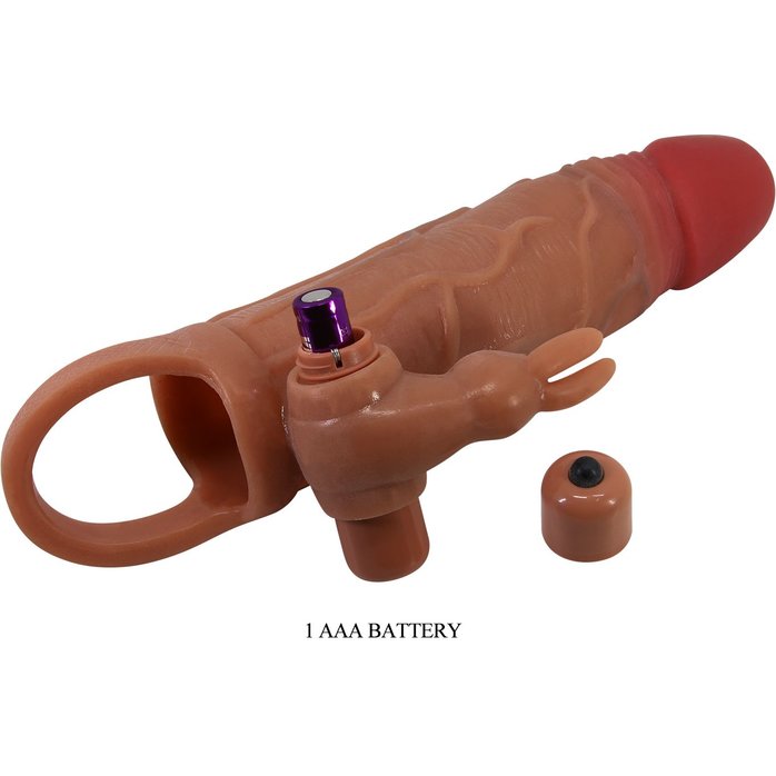 Карамельная вибронасадка с клиторальным стимулятором Osmar - 20,5 см - Pretty Love. Фотография 9.