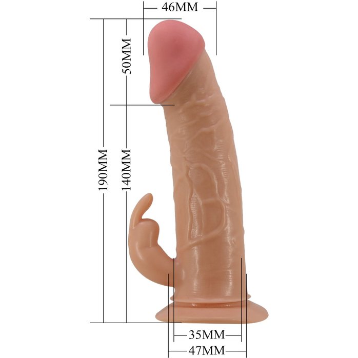 Телесный мужской страпон Mavis - Pretty Love. Фотография 4.