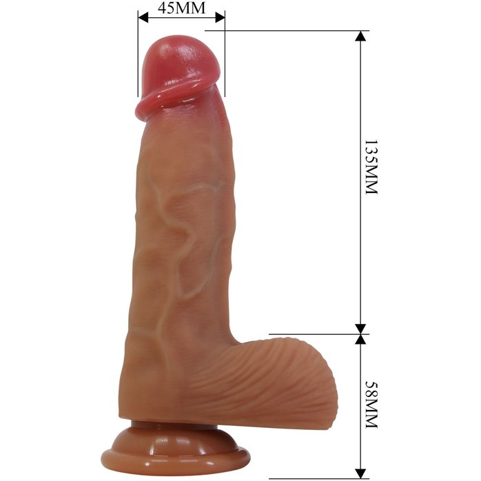 Телесный фаллоимитатор из жидкого силикона Duvall - 19,3 см - Pretty Love. Фотография 6.