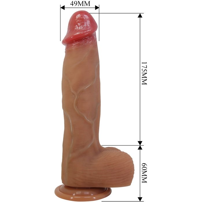 Телесный фаллоимитатор из жидкого силикона Orton - 23,5 см - Pretty Love. Фотография 7.