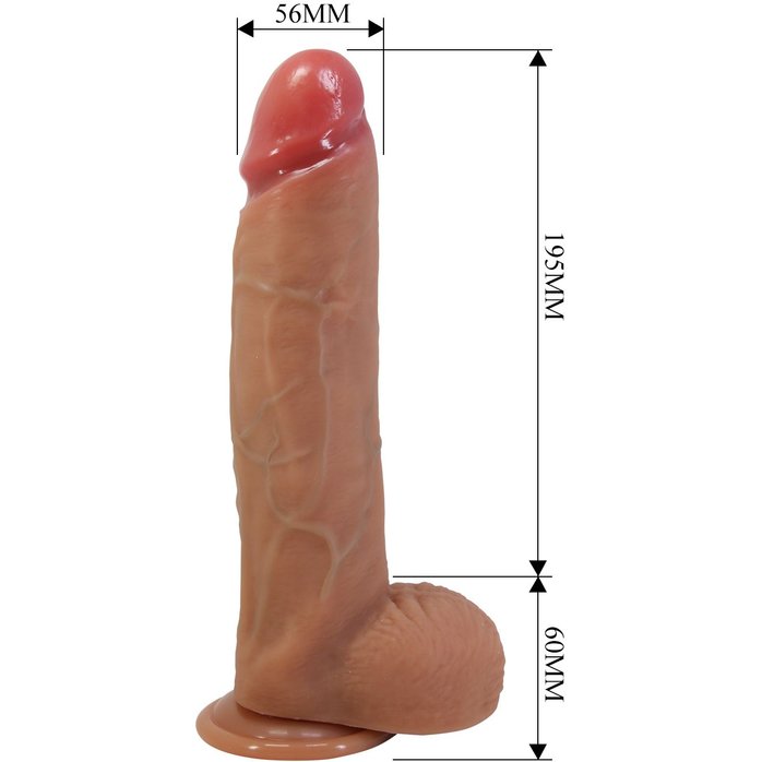 Телесный фаллоимитатор из жидкого силикона Mendel - 25,5 см - Pretty Love. Фотография 7.