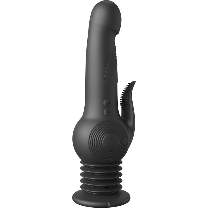 Черный вибратор с функцией фрикций Pogo Thruster - 23,5 см - Fetish Fantasy Series. Фотография 3.