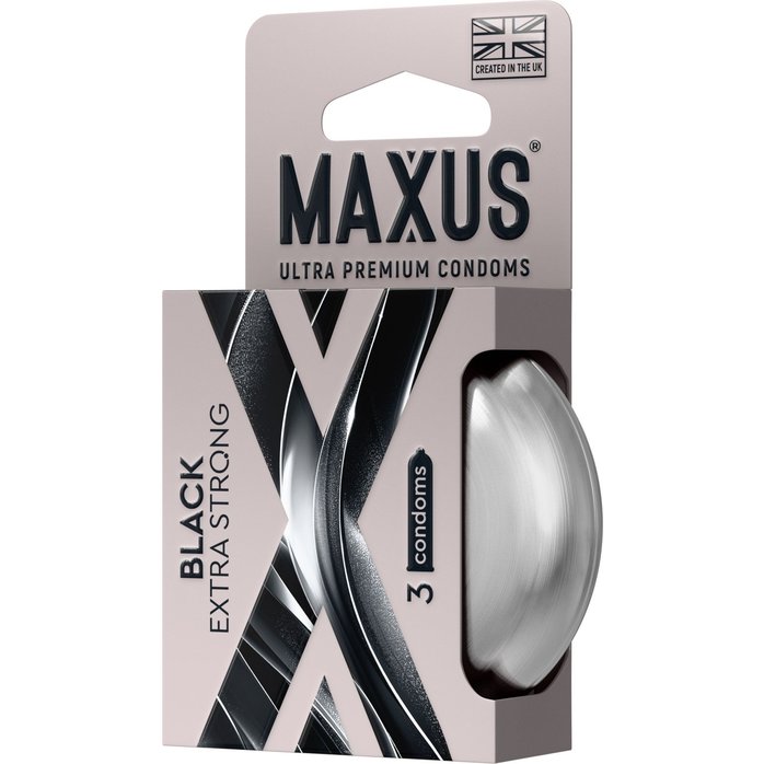 Черные утолщенные презервативы MAXUS Extra Strong с железным кейсом - 3 шт. Фотография 2.