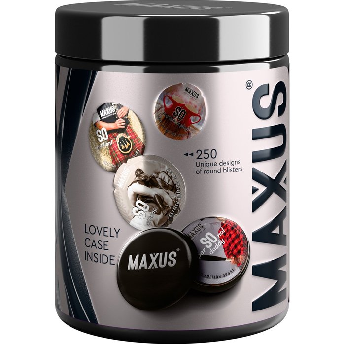 Черные утолщенные презервативы MAXUS Extra Strong с железным кейсом - 15 шт. Фотография 2.