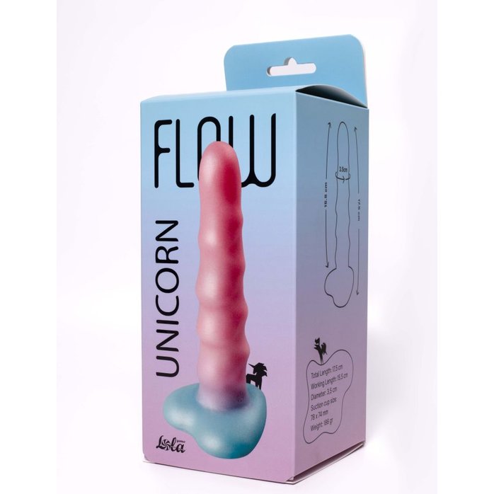 Нереалистичный дилдо Unicorn - 17,5 см - Flow. Фотография 7.