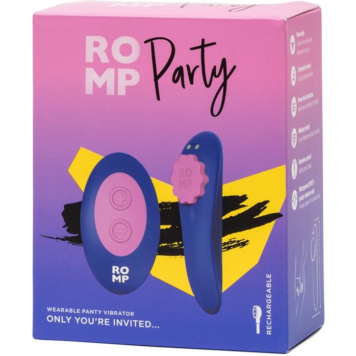 Синий вибратор в трусики с пультом ДУ Party. Фотография 7.