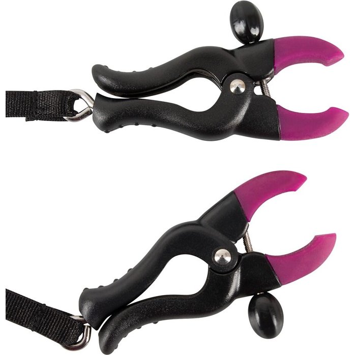 Женские вибростринги с зажимами для половых губ Spreader String with Vibrator - Bad Kitty. Фотография 4.