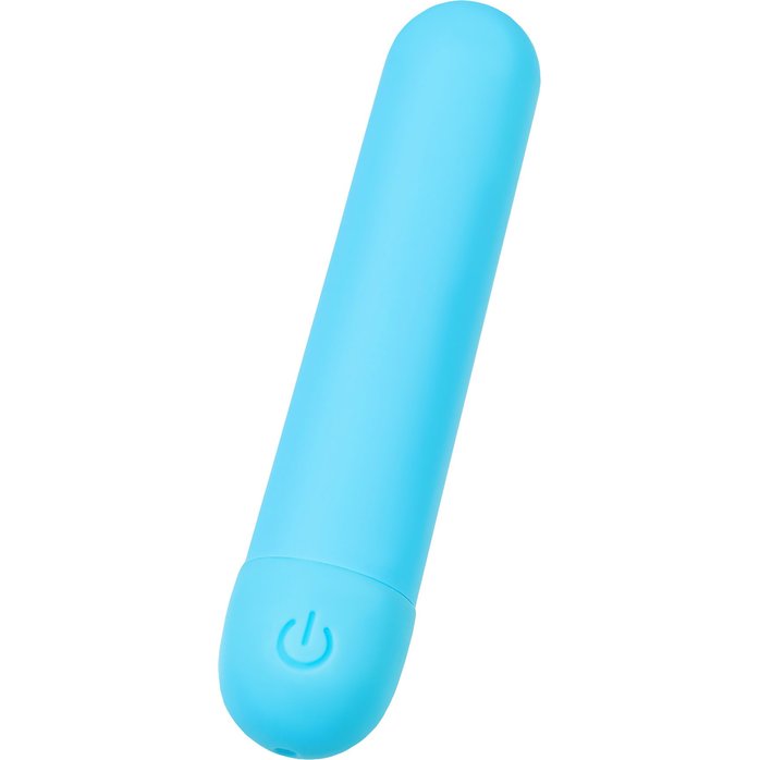 Голубая силиконовая перезаряжаемая вибропуля Murr - 10 см. Фотография 4.