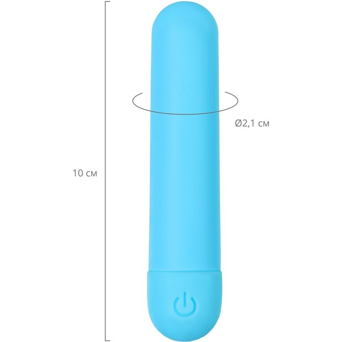 Голубая силиконовая перезаряжаемая вибропуля Murr - 10 см. Фотография 5.
