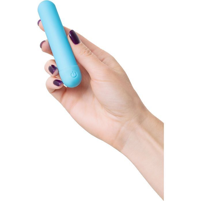 Голубая силиконовая перезаряжаемая вибропуля Murr - 10 см. Фотография 6.