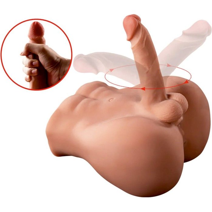 Телесный мужской торс с вибрацией и возвратно-поступательными движениями Bartlett. Фотография 2.