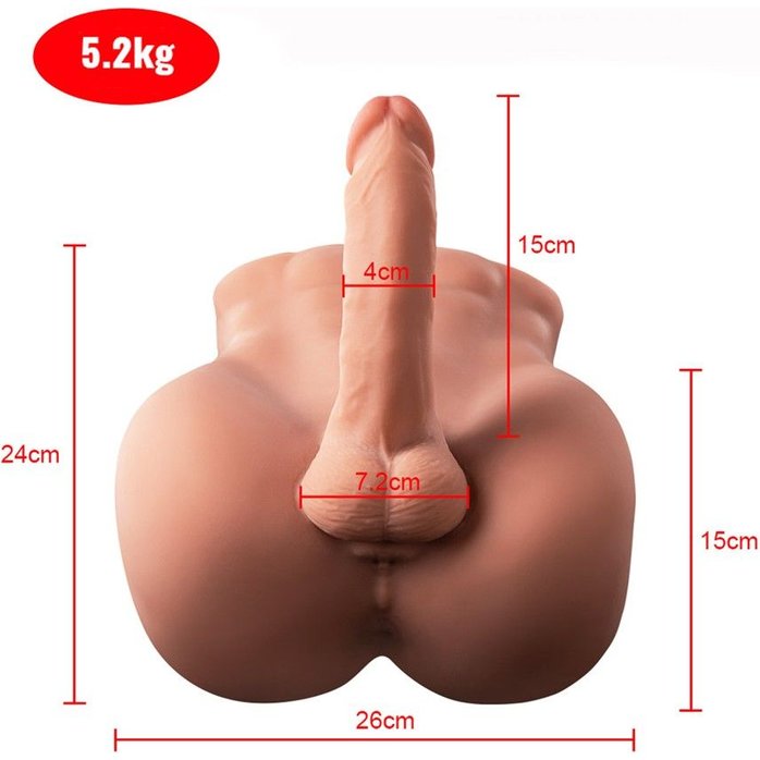 Телесный мужской торс с вибрацией и возвратно-поступательными движениями Bartlett. Фотография 3.