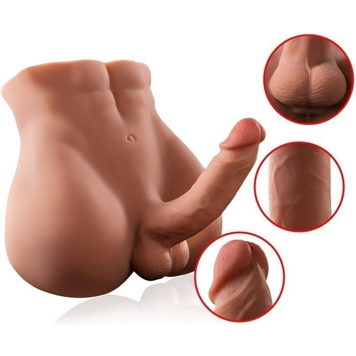 Телесный мужской торс с вибрацией и возвратно-поступательными движениями Bartlett. Фотография 4.