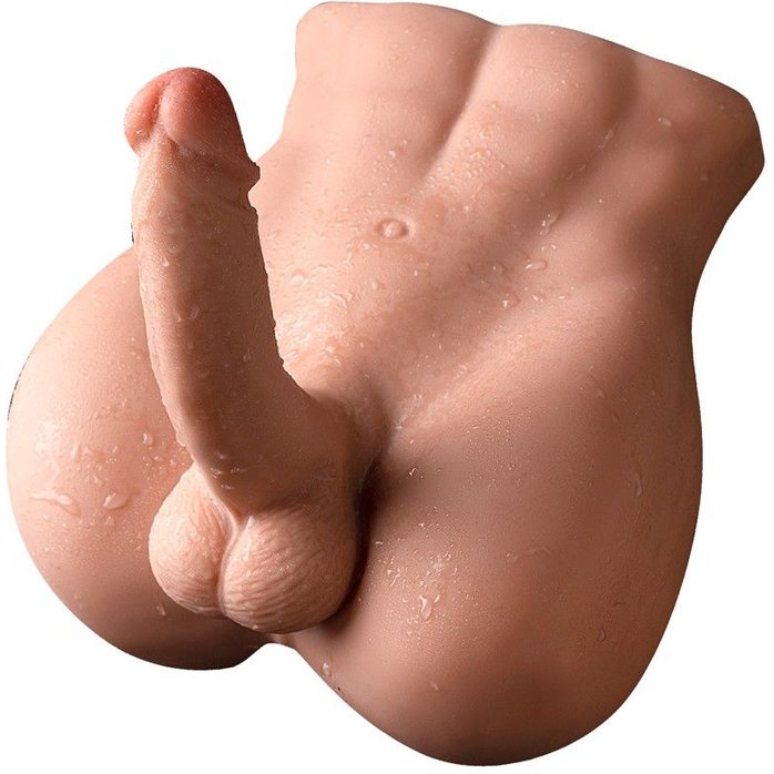 Телесный мужской торс с вибрацией и возвратно-поступательными движениями Bartlett