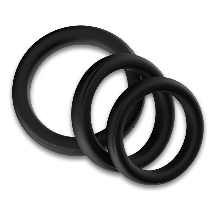 Набор из 3 черных эрекционных колец Stay Hard. Фотография 6.