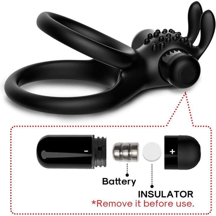 Черное эрекционное виброкольцо с подхватом мошонки Stay Hard. Фотография 3.