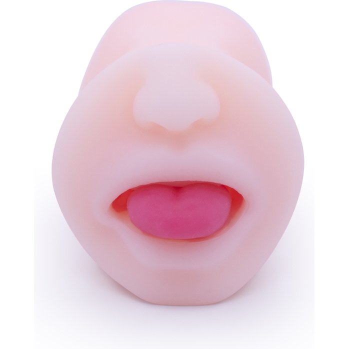 Телесный двусторонний мастурбатор - вагина и ротик. Фотография 4.