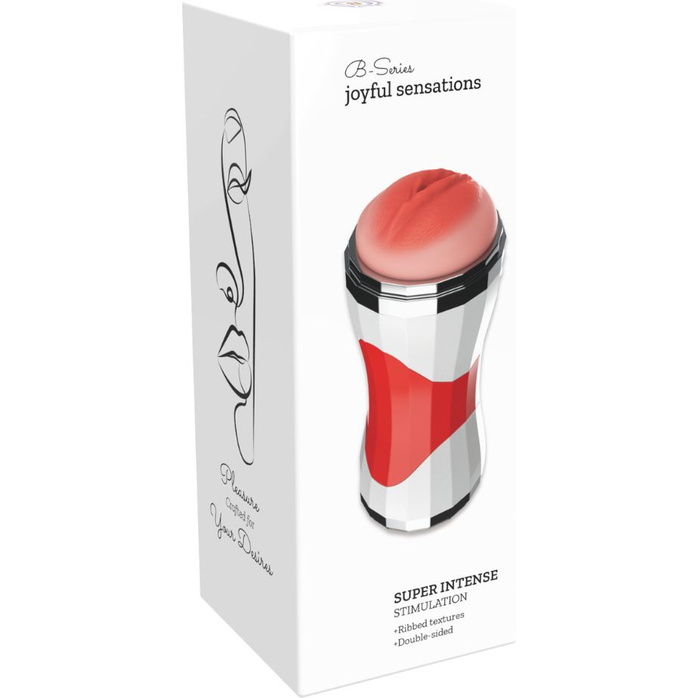 Двусторонний мастурбатор в колбе Power Grip Cup - вагина и ротик. Фотография 3.