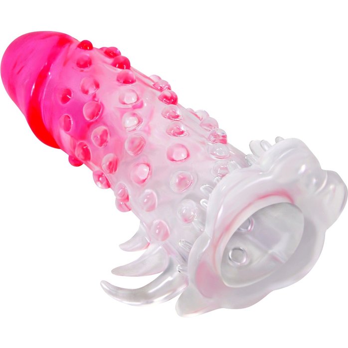 Прозрачно-розовая насадка на пенис Wilford - 13,5 см - Pretty Love. Фотография 3.