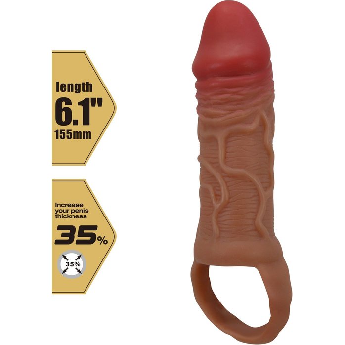 Реалистичная насадка на член Peirre - 15,5 см - Pretty Love. Фотография 2.