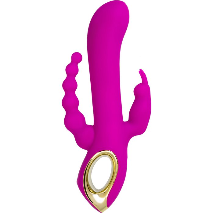 Лиловый тройной вибратор Trinny - 21,5 см. Фотография 4.