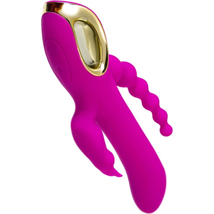 Лиловый тройной вибратор Trinny - 21,5 см. Фотография 6.