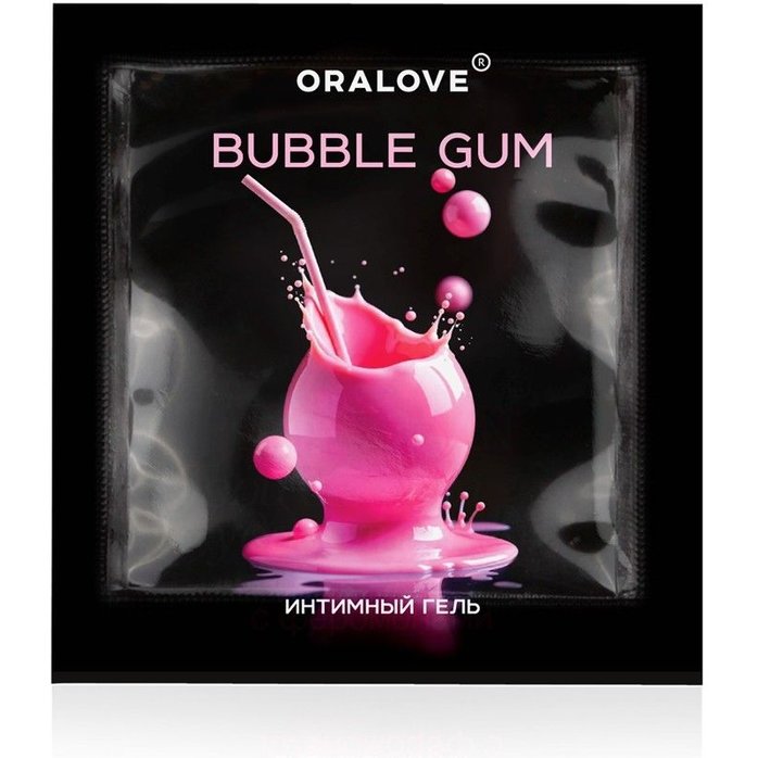 Саше съедобной оральной смазки OraLove с ароматом бабл-гам - 3 гр - Одноразовая упаковка
