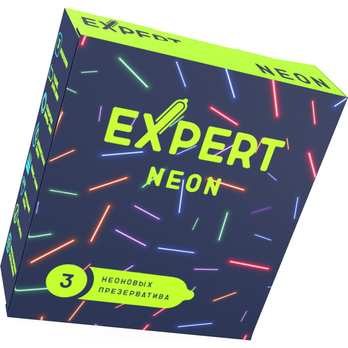 Светящиеся в темноте презервативы Expert Neon - 3 шт. Фотография 2.