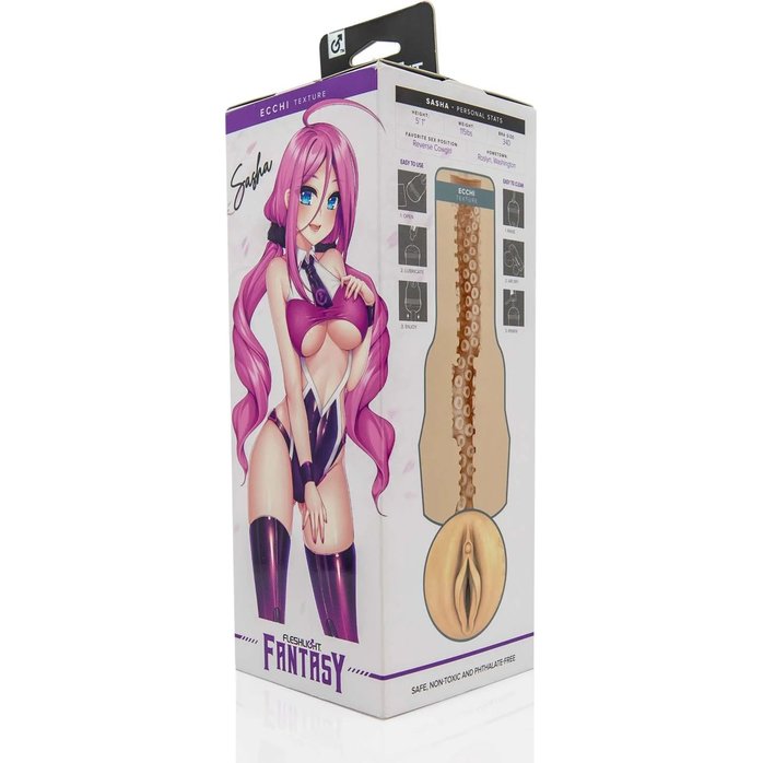 Телесный мастурбатор-вагина Fleshlight Fantasy - Sasha Nakamoto Ecchi. Фотография 3.
