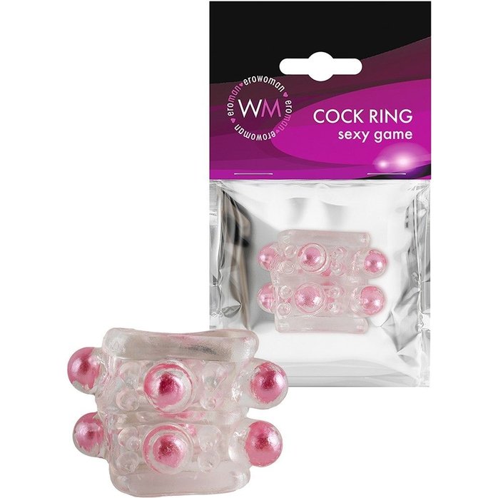 Прозрачная насадка на пенис с цветными шариками - EROWOMAN-EROMAN