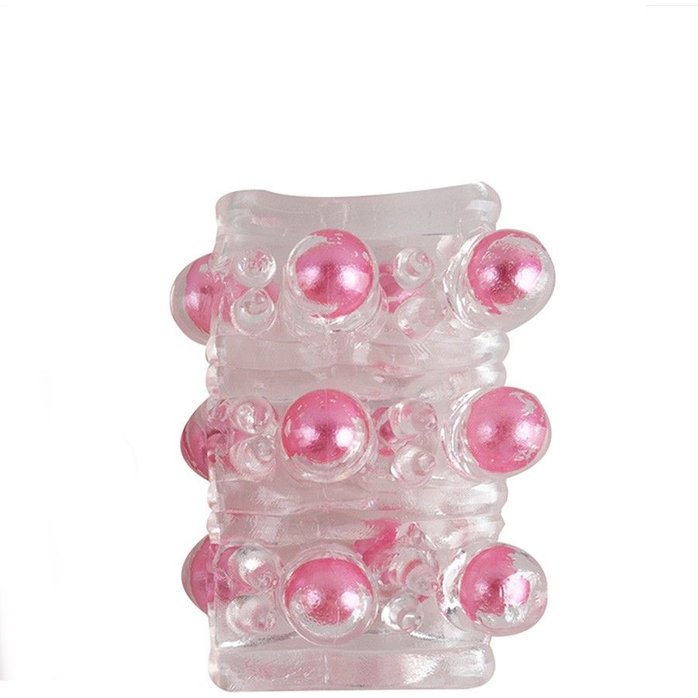 Прозрачная сквозная насадка на пенис с цветными шариками - EROWOMAN-EROMAN. Фотография 3.