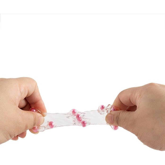 Прозрачная сквозная насадка на пенис с цветными шариками - EROWOMAN-EROMAN. Фотография 5.