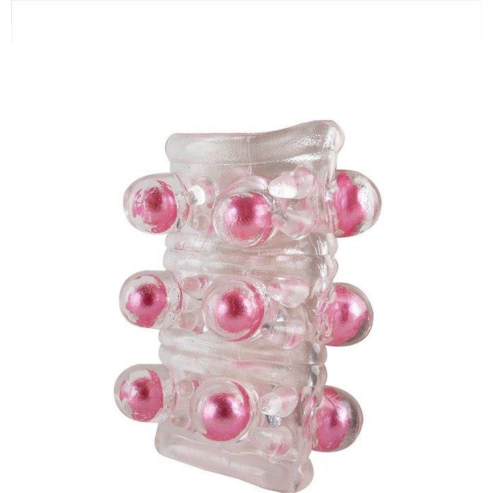 Прозрачная сквозная насадка на пенис с цветными шариками - EROWOMAN-EROMAN. Фотография 6.