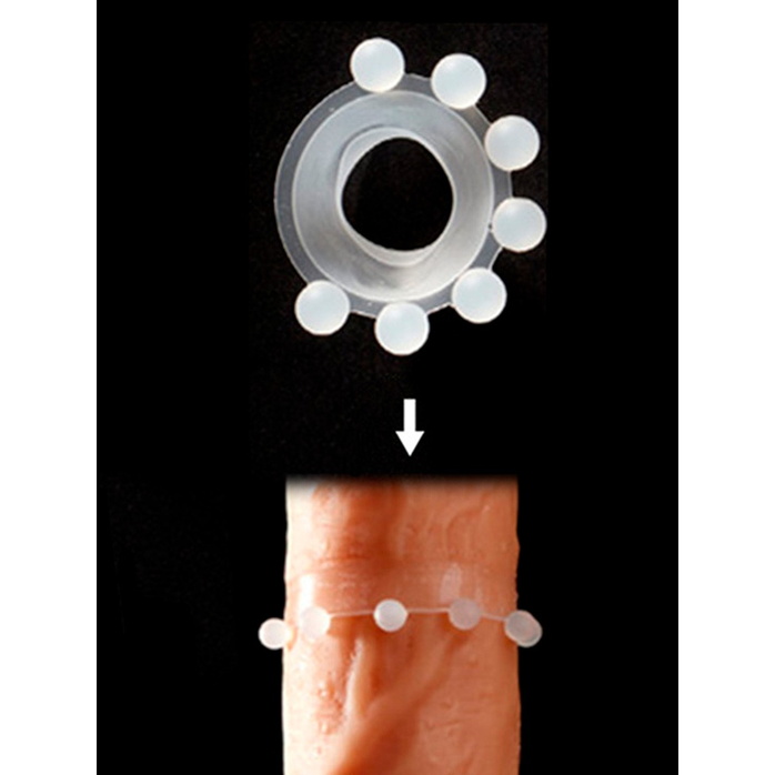 Эрекционное кольцо с мягкой стимулирующей насадкой - SEX EXPERT. Фотография 9.