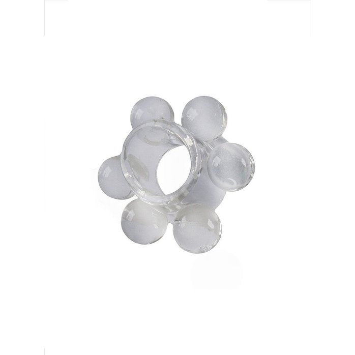 Прозрачное эрекционное кольцо с 6 стимулирующими шариками - SEX EXPERT. Фотография 4.