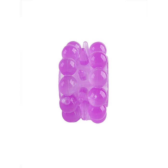 Лиловое эрекционное кольцо с 2 рядами стимулирующих шариков - EROWOMAN-EROMAN. Фотография 5.