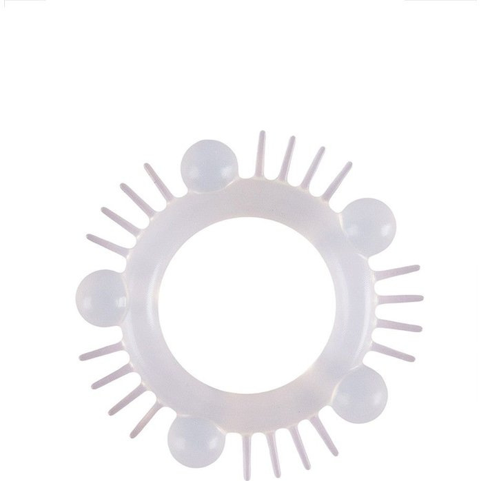 Эластичное эрекционное кольцо с шишечками и шипами - SEX EXPERT. Фотография 3.