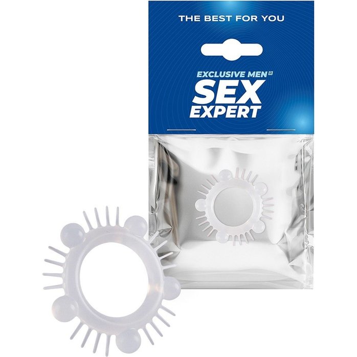 Эластичное эрекционное кольцо с шишечками и шипами - SEX EXPERT